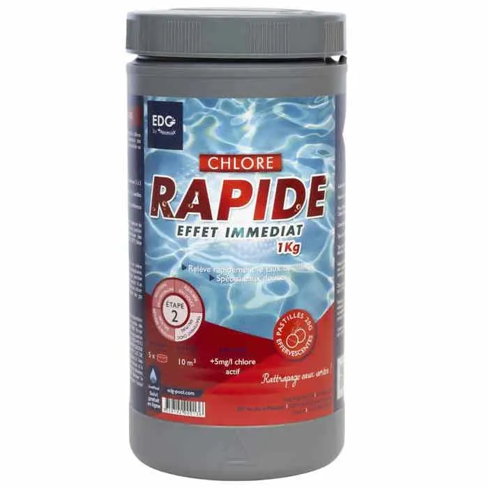 Chlore Choc Piscine Edg By Aqualux 50 Pastilles 20 G 1 Kg Blanc Plastique