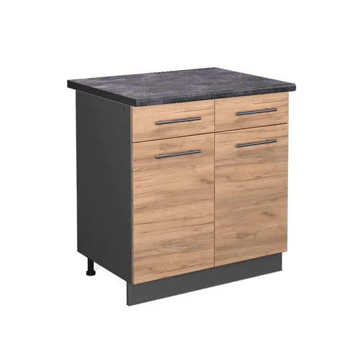 Vicco Meuble cuisine Chêne doré/Anthracite 80cm plan de travail Anthracite