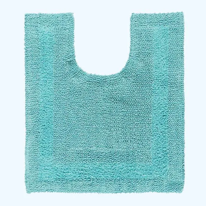 Tapis Contour Wc 50x55cm Bleu Aqua Homescapes
