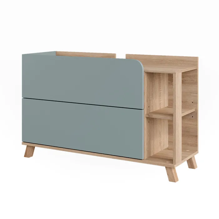 Vicco Meuble sous vasque Sonoma/Bleu 100x65cm avec 2 tiroirs