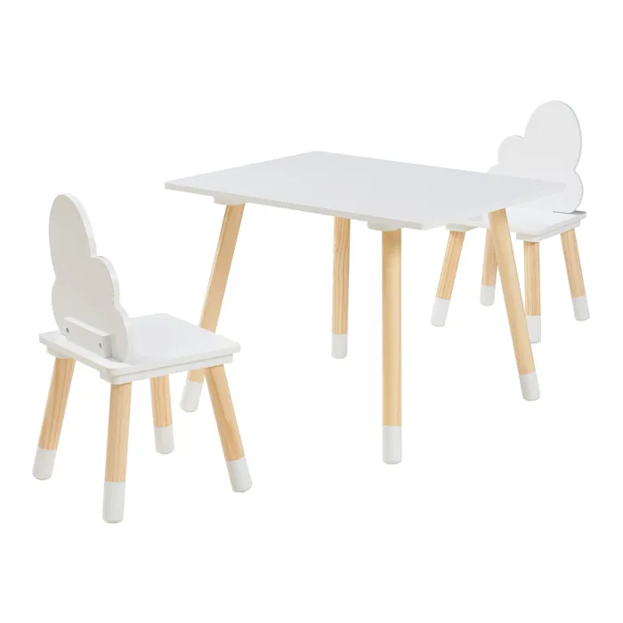 Ensemble de table et 2 chaises pour enfants Hovle blanc en.casa