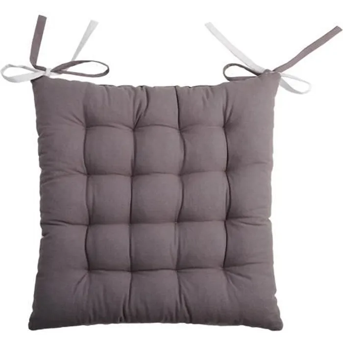 Galette de chaise bicolore (40x40 cm - Gris Perle)
