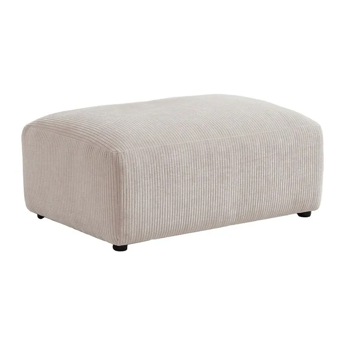 Pouf en velours côtelé beige TIRONO de Maison Céphy