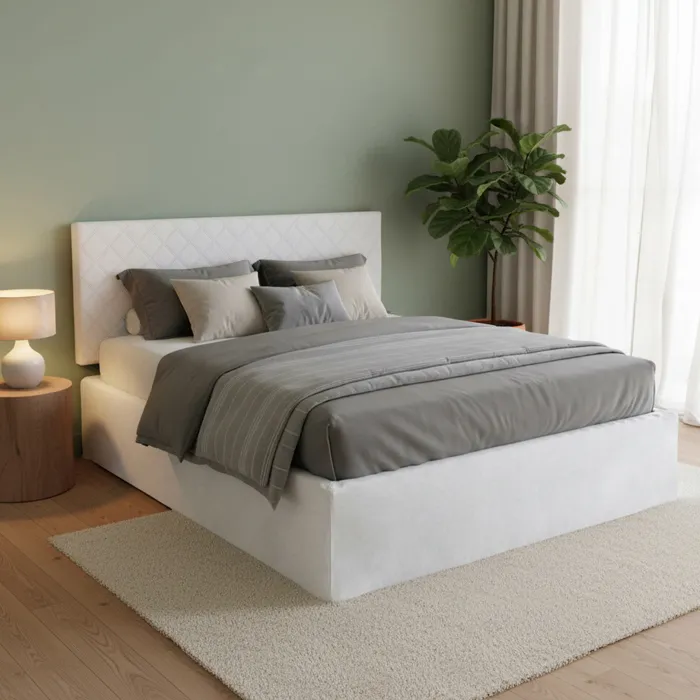 Lit Double Alfredo, Déhoussable Blanc