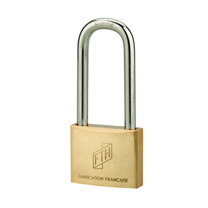 Cadenas FTH MH2 à clé, corps en laiton et anse en acier cémenté, base de 35mm, anse haute 45mm, 2 clés - FTH