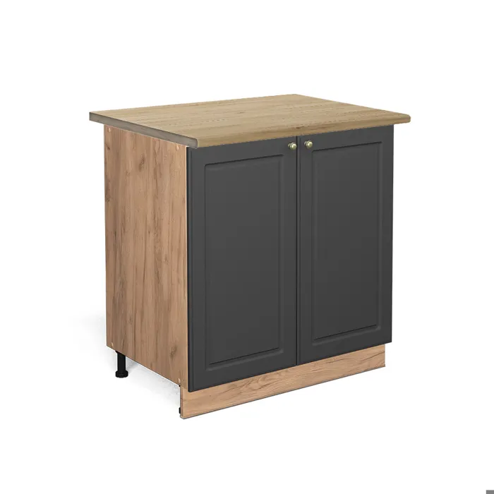 Vicco Meuble bas de cuisine Anthrazit-Gold Landhaus/Chêne doré 80cm plan de travail Chêne doré