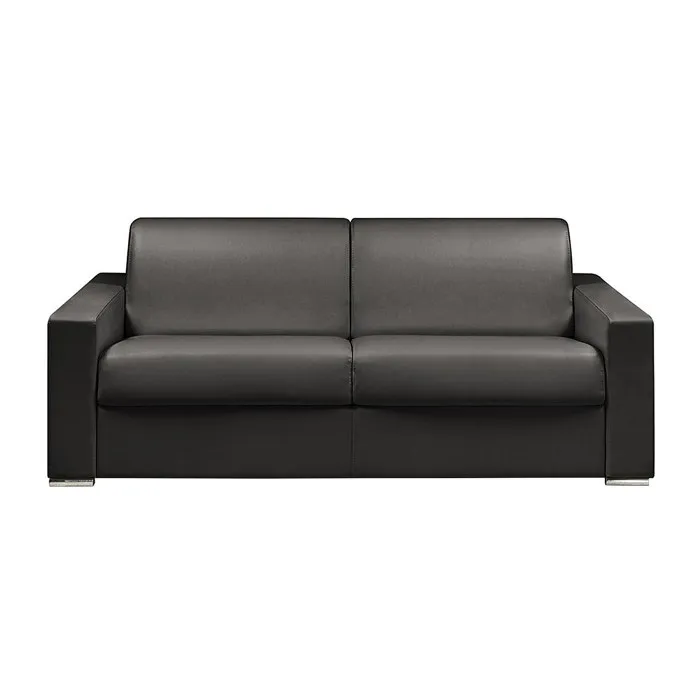 Canapé 4 places convertible express en simili noir - Couchage lattes larges 160 cm - Matelas 14 cm CALITO