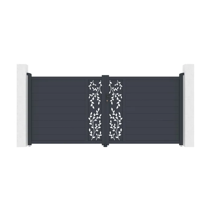 Portail battant motorisé 3,5m FOLYA H.160cm + Motorisation HICKER B200