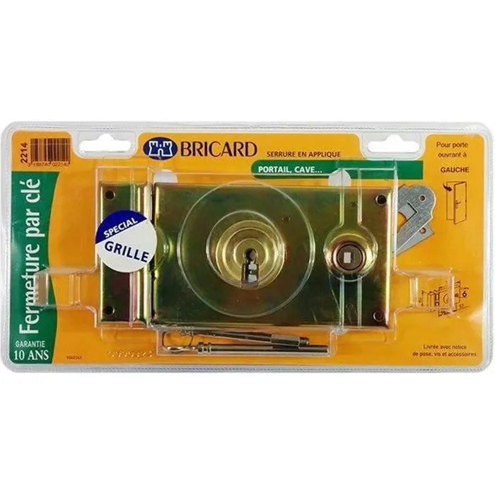 Serrure en applique horizontal Bricard 140x82 gauche