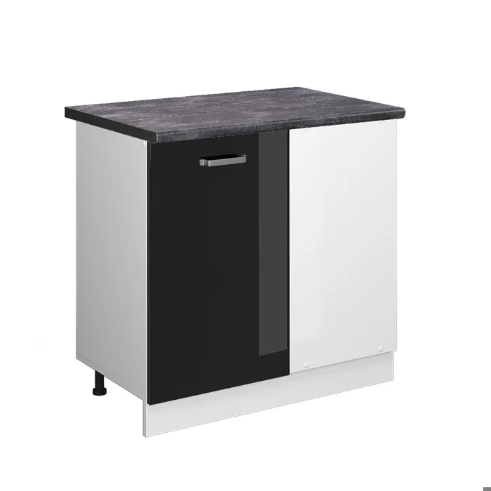 Vicco Meuble dangle Noir Haute brillance/Blanc 86cm plan de travail Anthracite