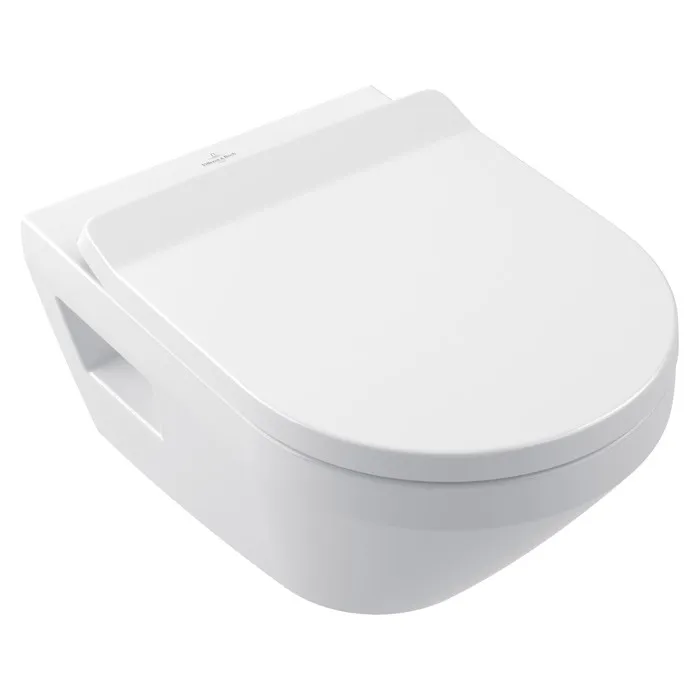Villeroy & Boch Architectura, Cuvette suspendue sans bride TwistFlush, abattant amovible frein de chute