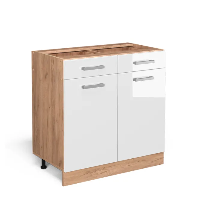 Vicco Meuble cuisine Blanc Haute brillance 80cm sans PT