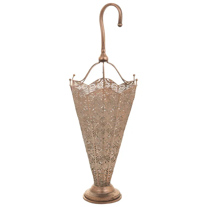 Porte-parapluie en métal cuivré 32,5x28x82h