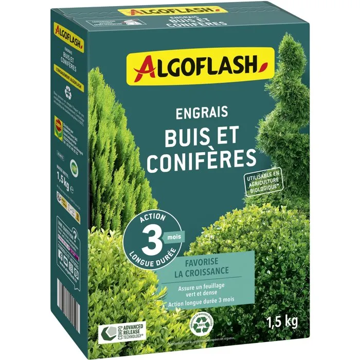 Engrais - Algoflash - Buis Conifères - 1,5 Kg - Uab