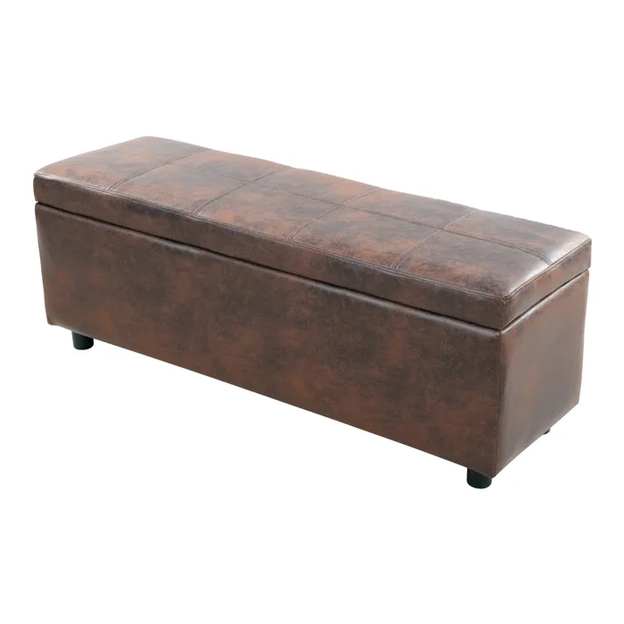 Banc de rangement Bukit 118 x 37 x 43 cm marron en.casa