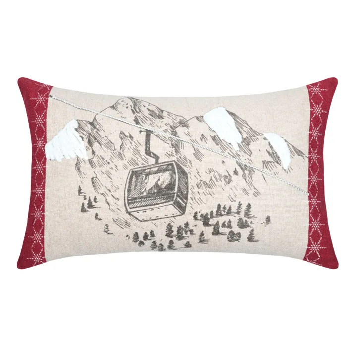 Coussin Déco Montagne Télécabine