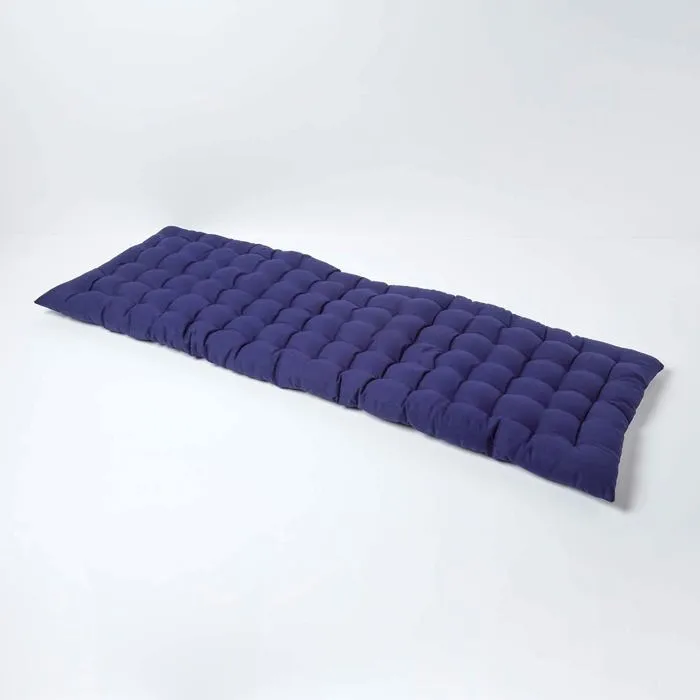 Coussin pour banc de jardin 3 places, bleu marine - HOMESCAPES