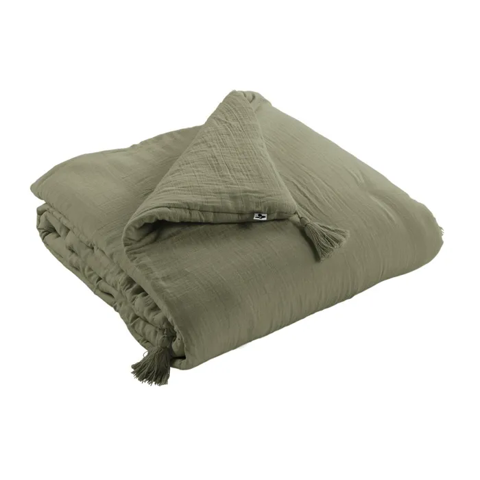 Édredon 150 x 150 cm Double Gaze de Coton Romarin