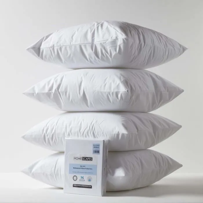 Lot De 4 Protège-oreiller Imperméable 80x80cm - Homescapes