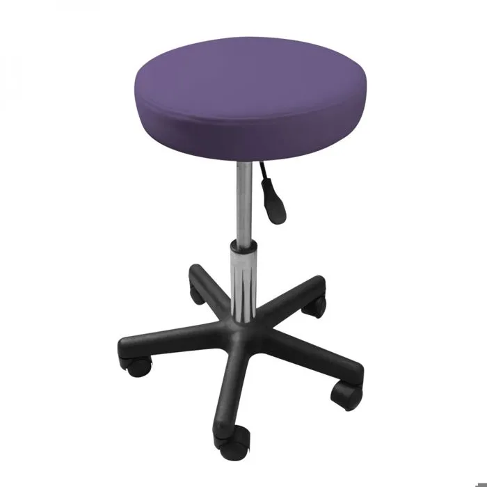 Tabouret rond à roulettes réglable en hauteur de 43.5 à 60.5 cm et pivotable - Violet - Vivezen