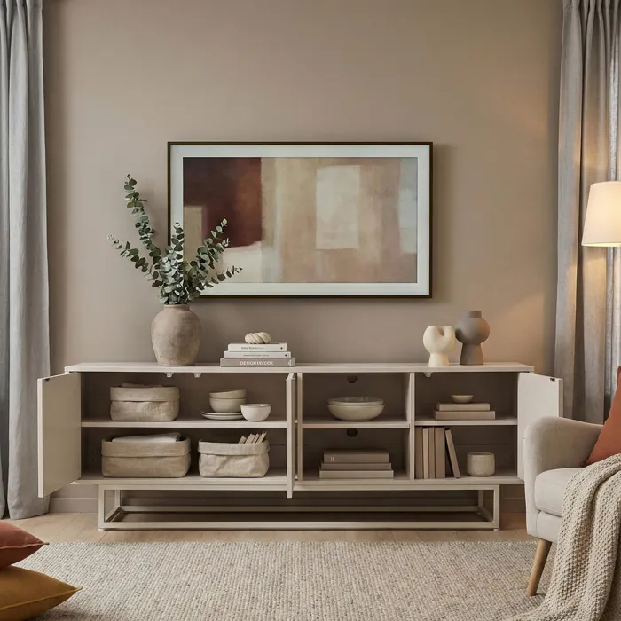 Commode Boxholm 160 x 30 x 57 cm sable en.casa