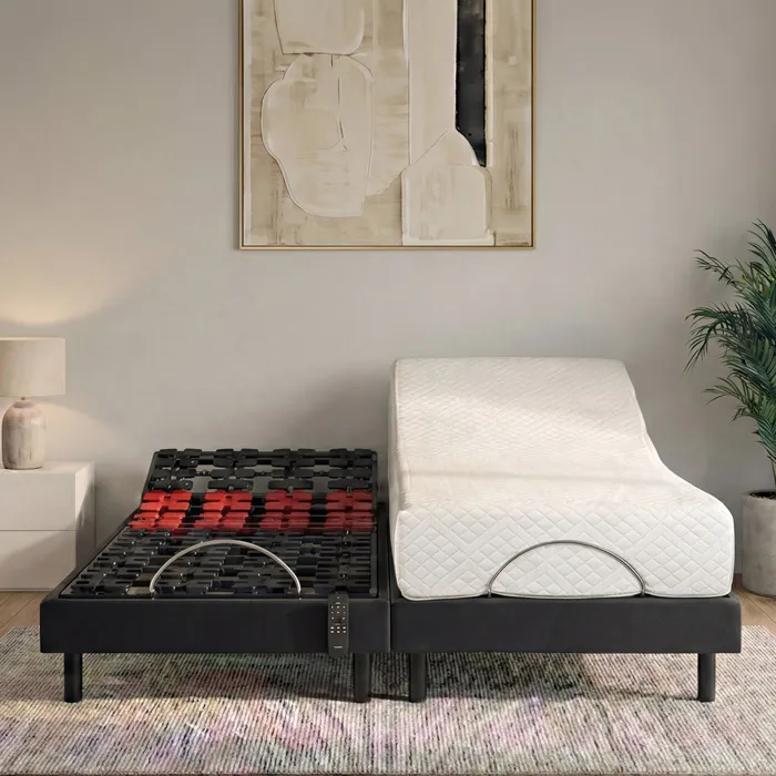 Ensemble Matelas Mousse Accueil Mémoire de forme + Sommier électrique SuperFlex 70x190 cm