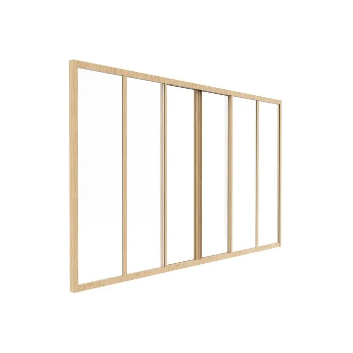 Verrière coulissante en aluminium thermolaqué naturel clair 180 x 105 cm- RAVENA