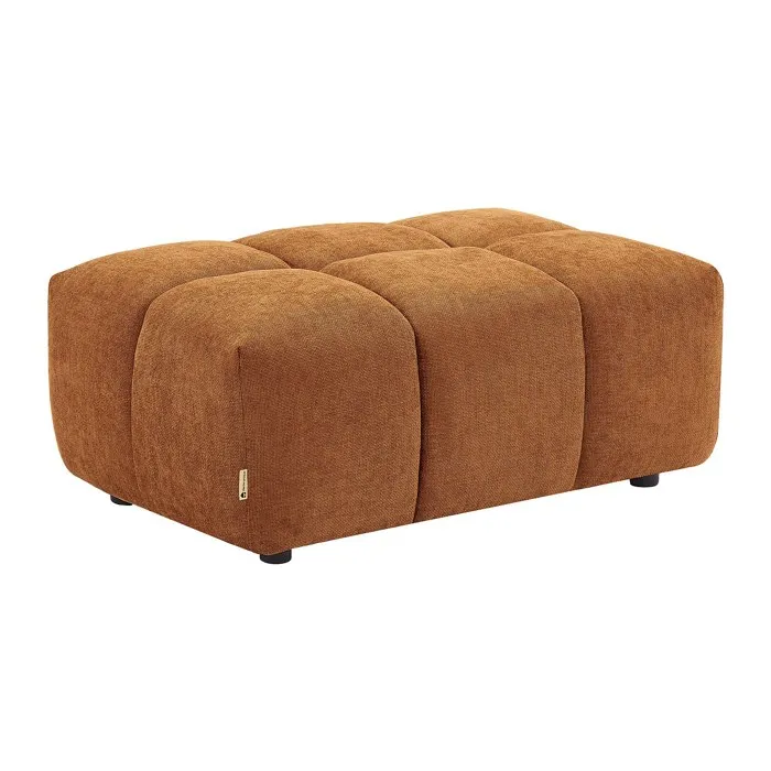 Pouf en tissu texturé terracotta APOLIU
