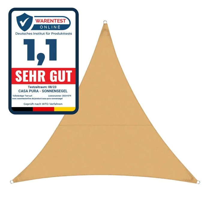 Voile D'ombrage, Hydrofuge, Sable, 5 X 5 X 5 M - Floordirekt