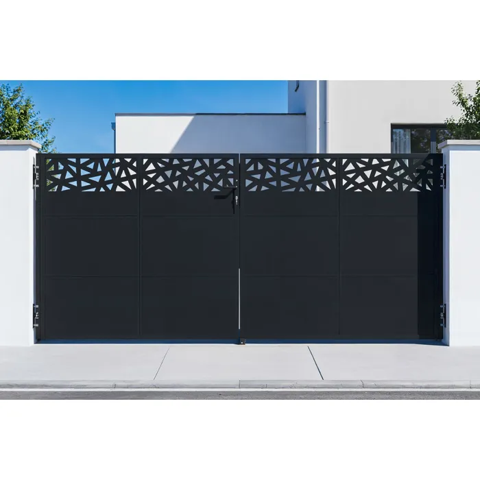 Portail battant NALI RUIVO 3,5m H.160cm Acier Noir mat