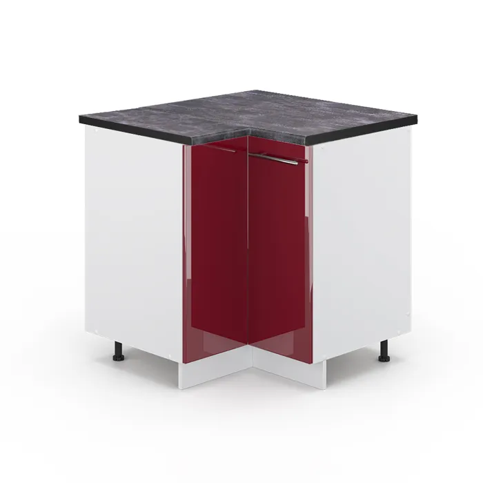 Vicco Meuble dangle Rouge bordeaux Haute brillance/Blanc 80.5cm plan de travail Anthracite