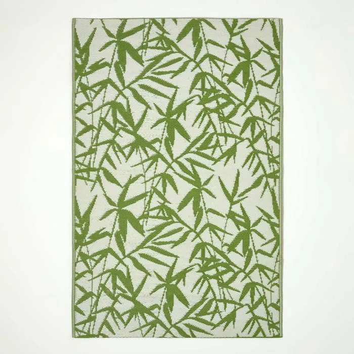Tapis extérieur terrasse réversible - Tapis de jardin imperméable et résistant UV - Zena - Vert - 120x180 cm - HOMESCAPES