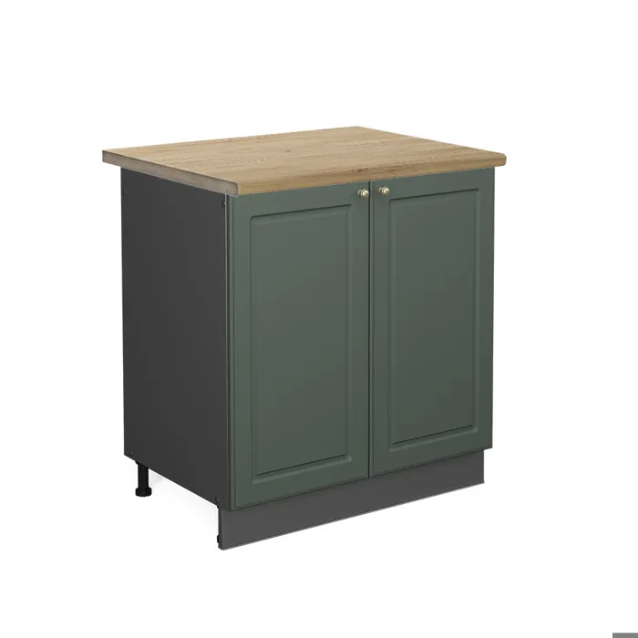 Vicco Meuble bas sous-évier Vert Or Campagne/Anthracite 80cm plan de travail Chêne doré