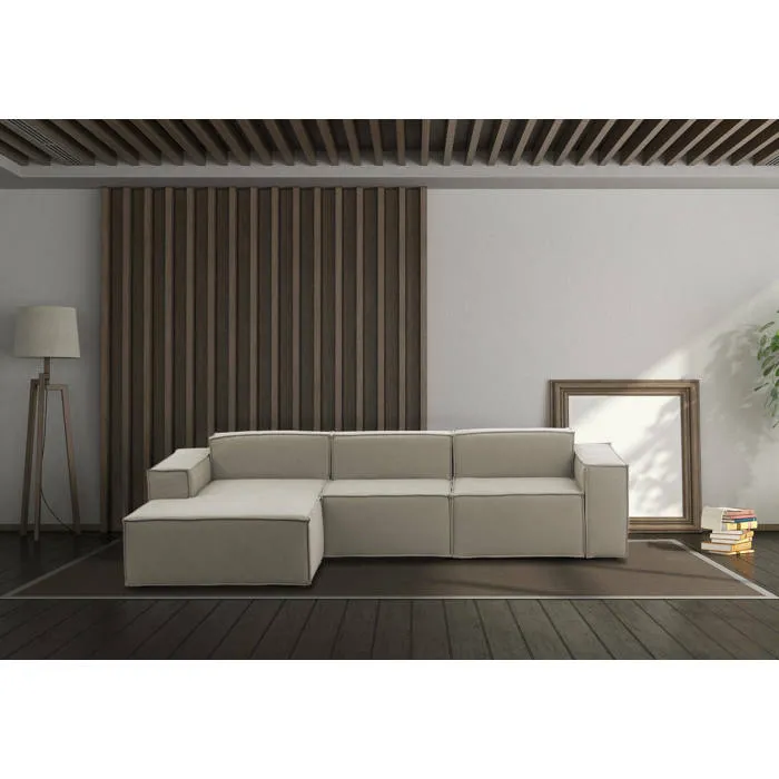 Canapé Fixe,en Tissu,gris Tourterelle,300x170h70 Cm