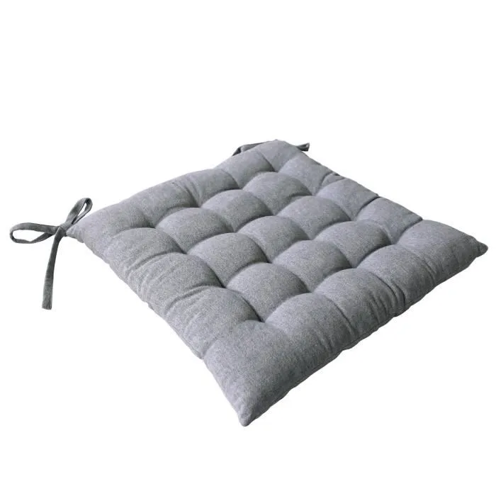 Galette De Chaise Piquée "dune" 38x38cm Gris Clair