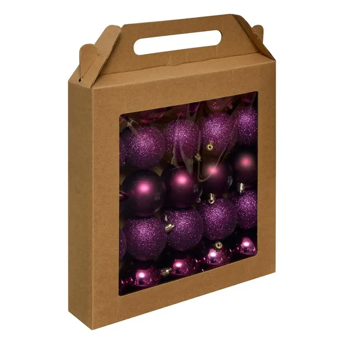 Lot De 25 Boules De Noël Jokli Violettes D. 60 Mm - Feeric Lights & Christmas