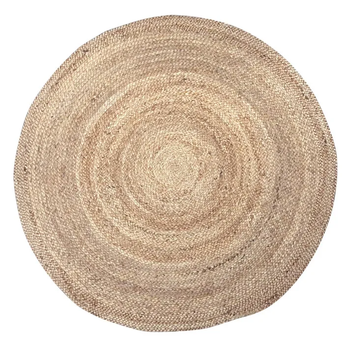 Tapis Rond D 110 Cm En Jute Naturelle - Beige