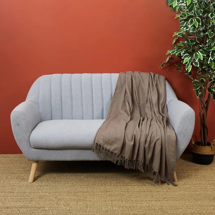 Linnea Sofia Plaid 130 X 160 Cm Coton Marron