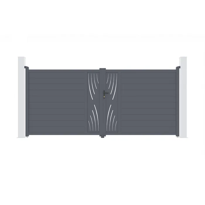 Portail battant 4m VELETA H.180cm aluminium gris