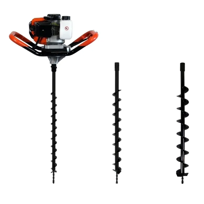 Tarière thermique 52 cm3, 3 CV + lot de 3 mèches (40, 60 et 80 mm) - GT GARDEN