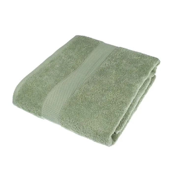 Serviette 100% Coton Vert Sauge 100x180cm - Homescapes