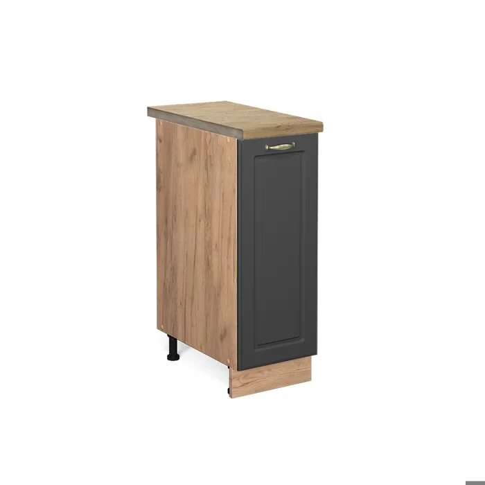 Vicco Meuble de cuisine Anthrazit-Gold Landhaus/Chêne doré 30cm plan de travail Chêne doré