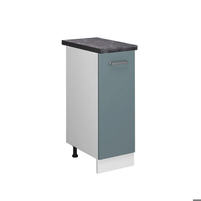 Vicco Meuble de cuisine Bleu-gris/Blanc 30cm plan de travail Anthracite