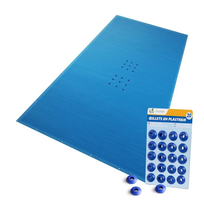 Vounot Bache Piscine Rectangulaire En Polyethylene 160 Gr/m2 5x10m Bleue Foncé