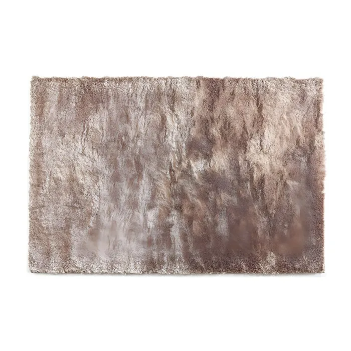 Tapis shaggy à poils longs ultra doux - 140 x 200 cm - taupe reflet beige - DOLCE