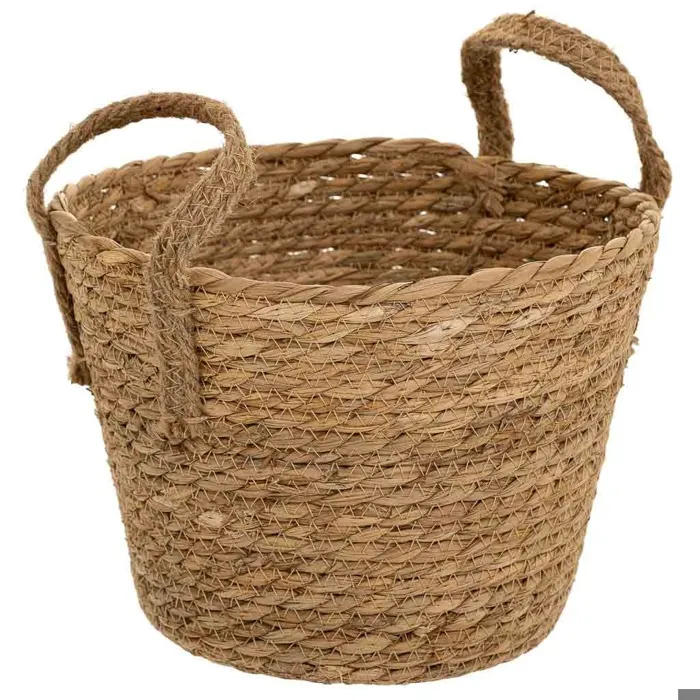 Panier En Fibres Naturelles Marron D23x19/26