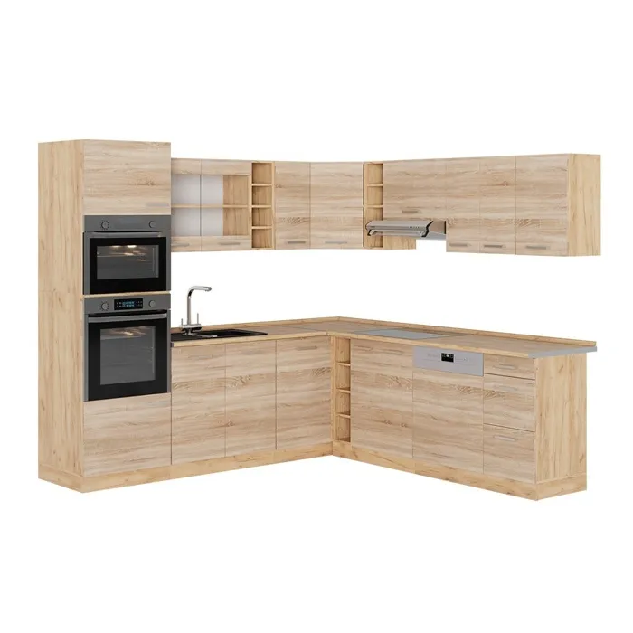Vicco Cuisine en angle Sonoma/Chêne de force doré 247 x 237 cm sans PT
