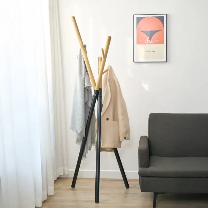 Portemanteau Laerdal acier 172 x 49 x 49 cm noir en.casa
