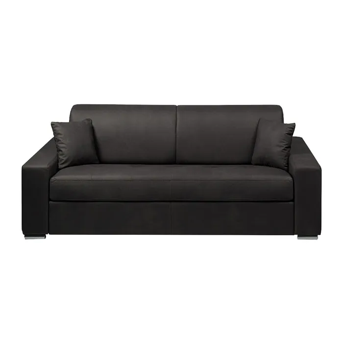 Canapé 4 places convertible express en tissu - Anthracite - Couchage 160 cm - Matelas 22 cm avec mémoire de forme EMIR