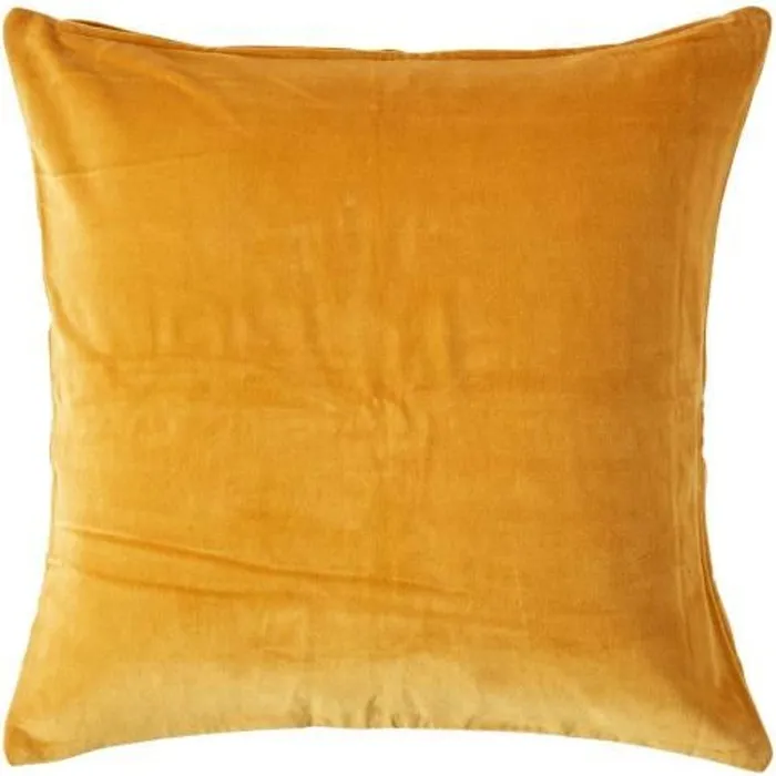 Housse De Coussin En Velours Jaune Moutarde, 60x60cm - Homescapes